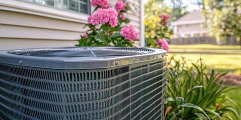 A modern air conditioning unit installed in a bright and cozy home.