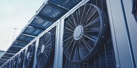 A modern data center featuring advanced cooling solutions for optimal efficiency.