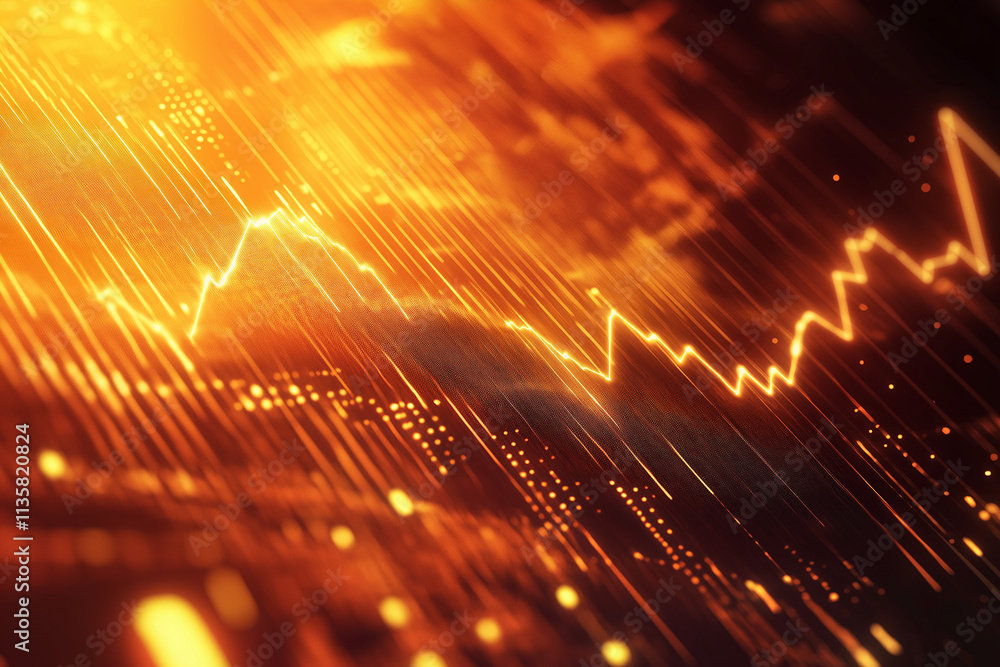Poster abstract financial graph with uptrend arrows line