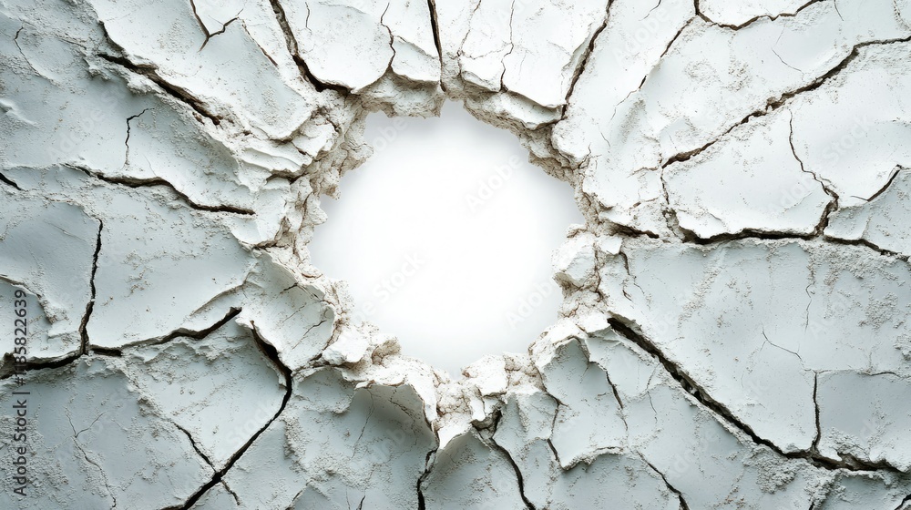 Poster cracked wall texture with center light source creating unique background for creative designs and vi