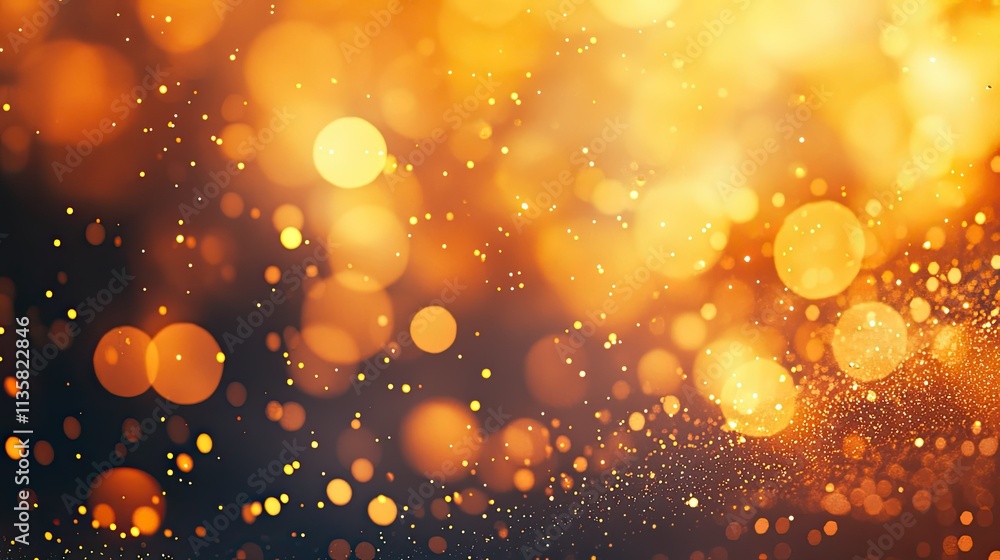 Aufkleber sparkling golden bokeh effect with soft light and shimmering particles creating a dreamy atmosphere 