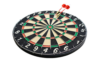 Obraz premium Dart Game Setup with Scorecard on transparent background PNG.