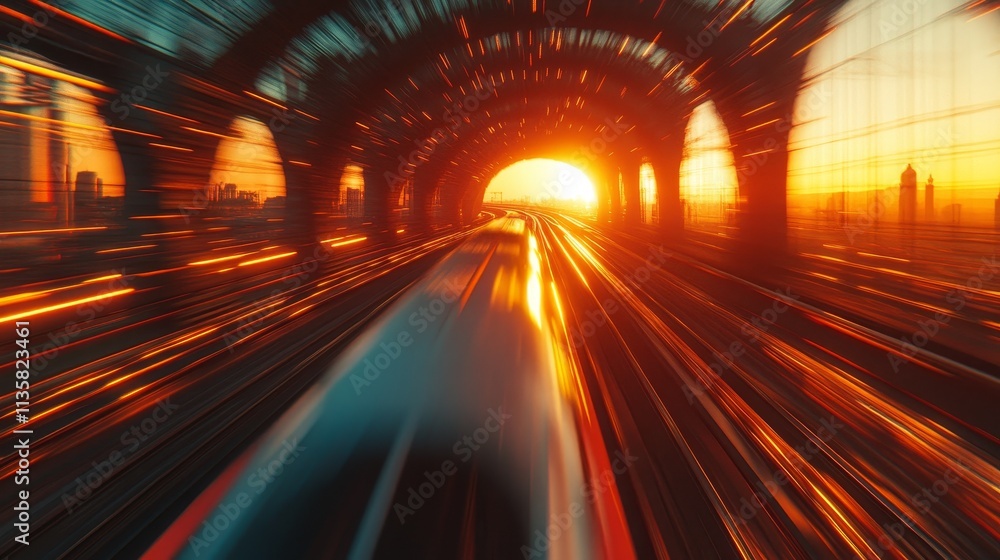 Poster the high-speed train is speeding along the tracks, and when viewed up close from the windows, it exh