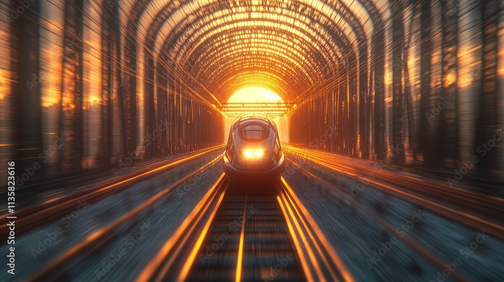 Poster the high-speed train is speeding along the tracks, and when viewed up close from the windows, it exh