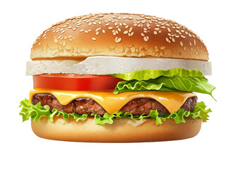 Perfectly Stacked Burger with Fresh Ingredients png

