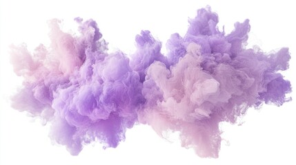 Fototapeta premium A calming explosion of pastel tones in lavender and soft pink, forming a serene abstract design, isolated on white