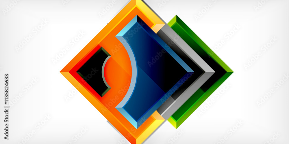 Poster geometric design abstract background - circles and triangles