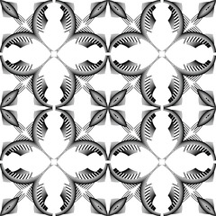 seamless op art creative geometric pattern, abstract halftone lines black and white background, vector modern design texture