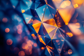 blue and gold geometric abstract background wallpaper