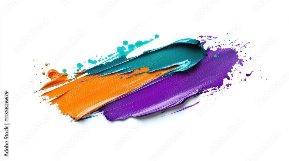 Poster vibrant and colorful brush strokes creating a dynamic abstract background for creative and artistic 