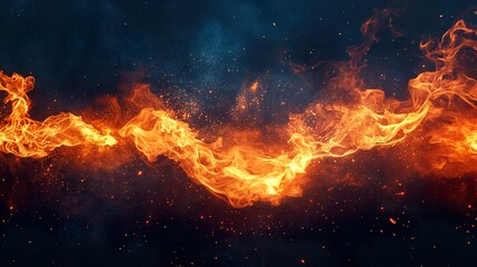 Fototapeta premium Fiery Abstract: Dynamic Blaze and Burning Inferno
