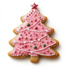 Christmas Cookie with Pink Icing