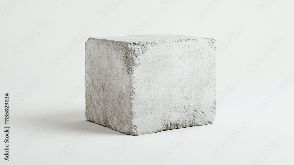 Poster simple concrete block on a light background perfect for minimalist design projects, construction the
