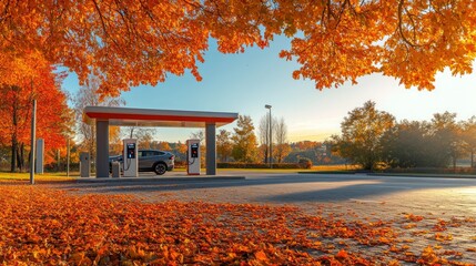 Obraz premium Advanced EV charging station concept
