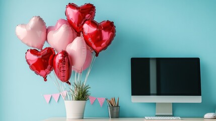Romantic balloon decoration display
