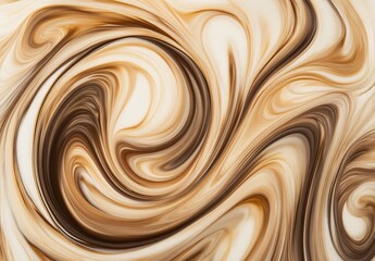 Abstract Swirling Coffee Cream Background Texture