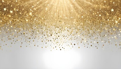 Radiant Festive Scene with Golden Confetti on Clear Background