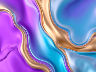 Fototapeta premium Colorful abstract waves with rainbow textures and curves creating a vibrant artistic background