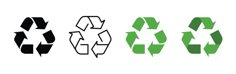 Recycling Symbol Variations Design Vector Illustration