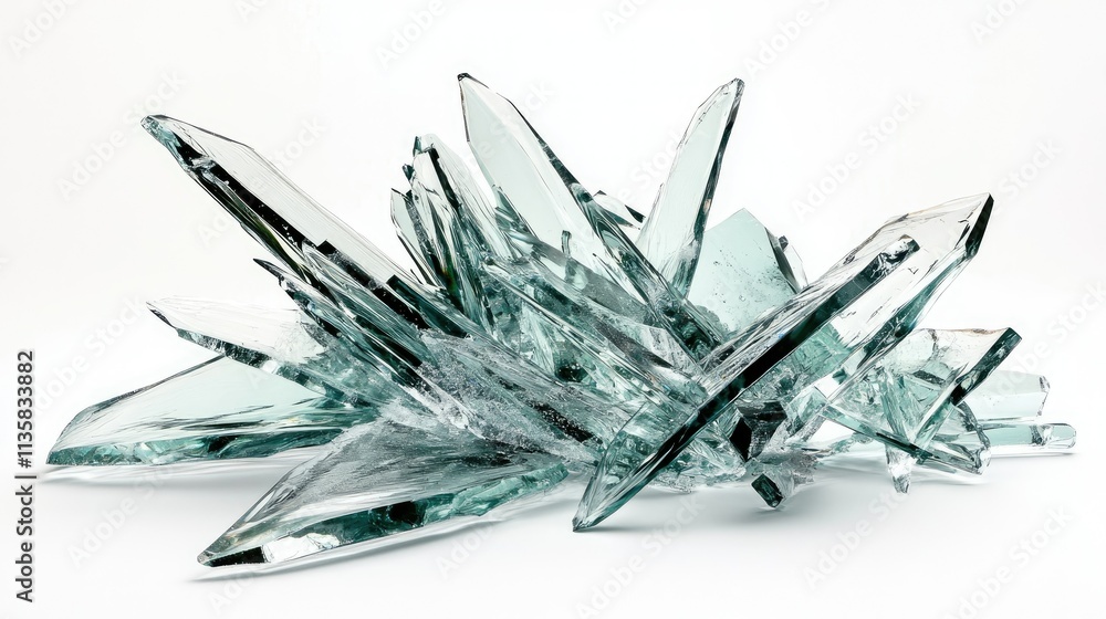 Poster sharp and shimmering glass fragments creating an intriguing abstract composition with bold lines and