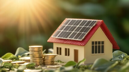 Solar Powered Home Savings Concept