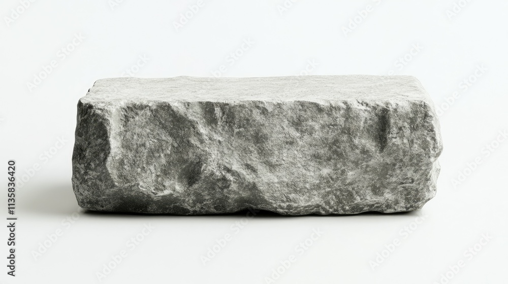 Poster natural textured rock object with rough surface on neutral background ideal for artistic and design 