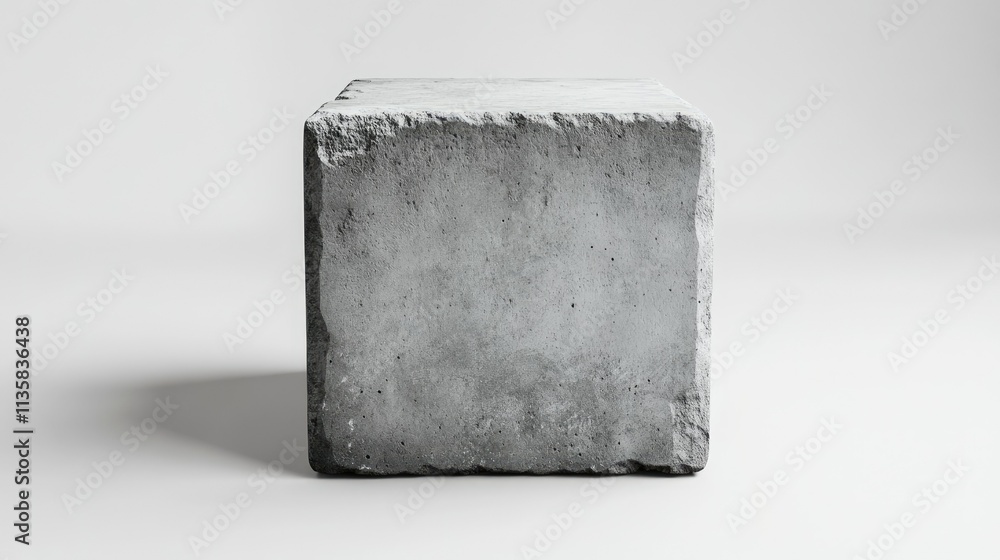 Poster textured concrete block on light gray background for architectural and design use in modern and mini