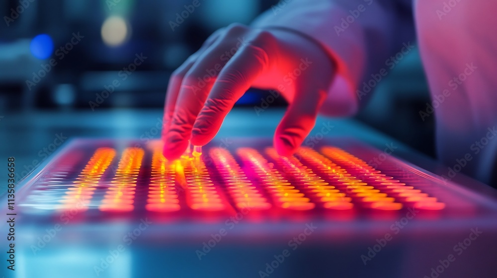 Poster nanomaterial synthesis experiment in a modern research laboratory