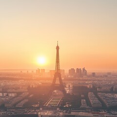 Paris Sunrise Eiffel Tower