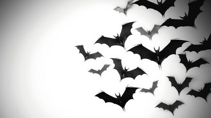 Fototapeta premium Halloween Bats Dark Flying Creatures Spooky Night Gothic Decor 4K Image