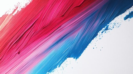 Vibrant Paint Stroke in Gradient Shades of Red and Blue Displaying Flowing Texture on White Background for Artistic and Creative Design Projects