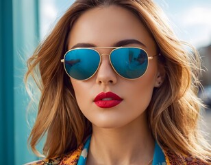 Modern fashion portrait with sunglasses and bold style aesthetic