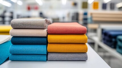 Textile researcher examining compounds and fabric samples for smart textile applications in a