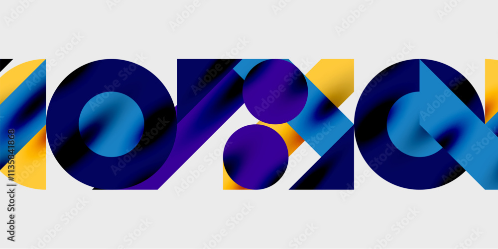 Poster Vibrant abstract background circles with smooth gradients, creating a dynamic and modern design. Ideal for creative, tech, or contemporary-themed projects
