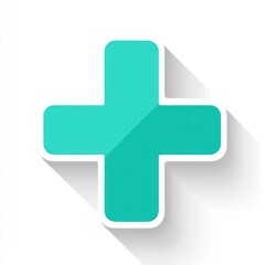 Fototapeta premium Minimalist Plus Sign Icon with Soft Shadows, Ideal for Medical, Health, or Care Related Designs in a Modern and Clean Aesthetic, Perfect for Digital and Print Media