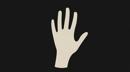Obraz premium Human Hand Silhouette – Open Palm Stop Sign for Warning and Caution.