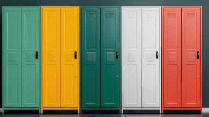 Colorful Modern Lockers in a Contemporary School Environment