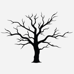 Halloween holiday black frame with cemetery, pumpkins, cauldron, witch flying on broomstick, bats and creepy trees silhouettes. Vector illustration