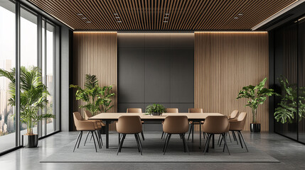 Sleek and professional modern meeting room