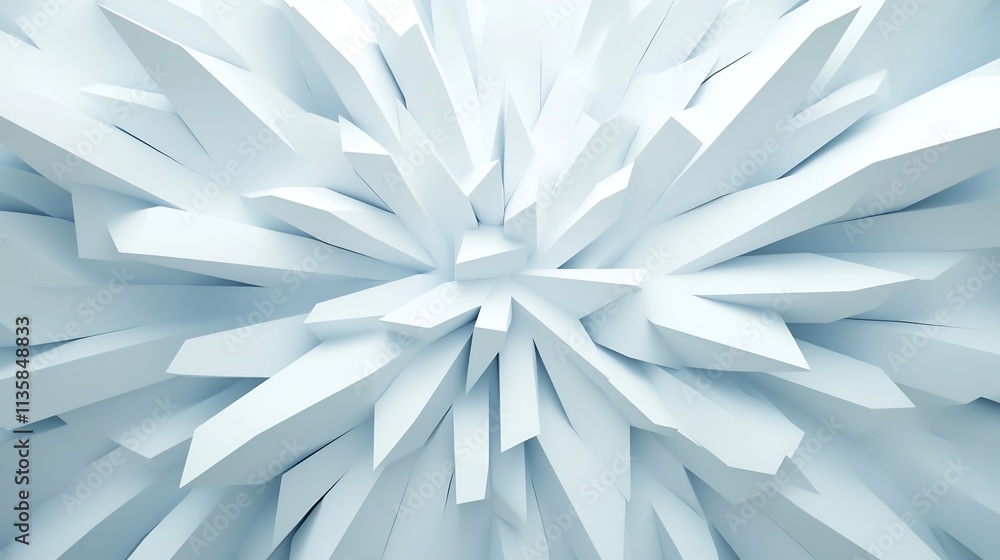 Poster sharp angular abstract 3d with gradient monochrome geometric backdrop