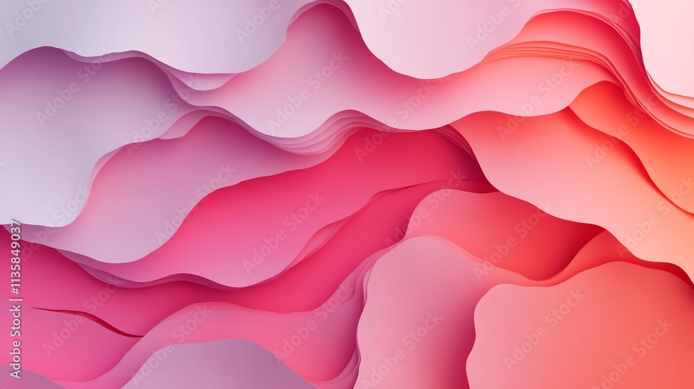 Poster vibrant abstract layered paper-cut 3d background with fluid shapes and gradient colorful design