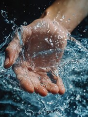 Fototapeta premium Hands submerged in water