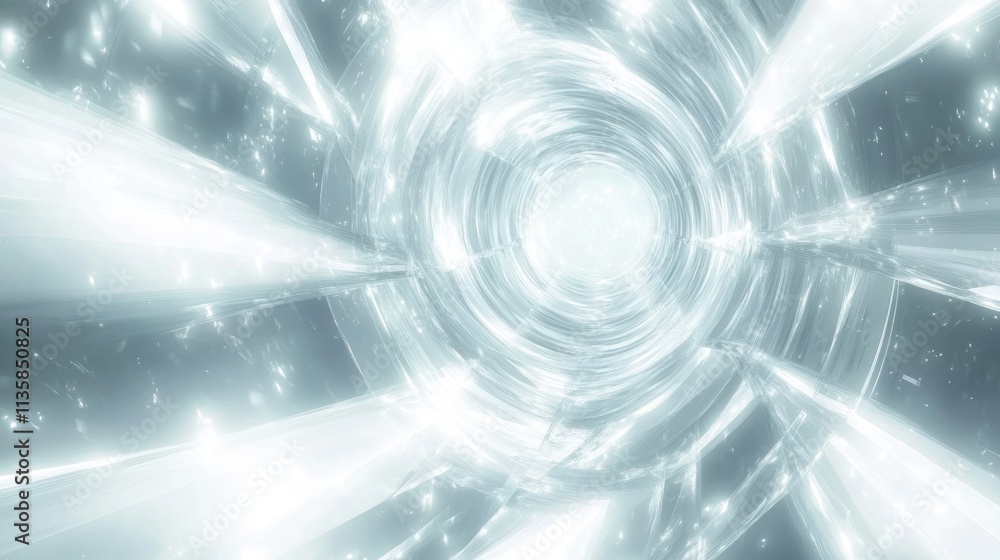 Poster a swirling vortex of light and energy, evoking a sense of depth and movement.