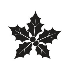 Christmas Holly Silhouette Vector Illustration for Holiday Design