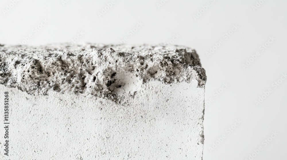 Poster textured surface of rough concrete block with natural variations and imperfections set against a sof