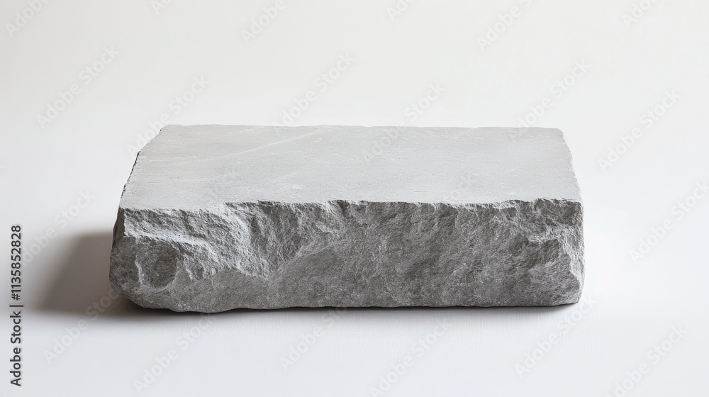 Poster solid gray stone block on a light background for use in design, art, architecture, and natural eleme