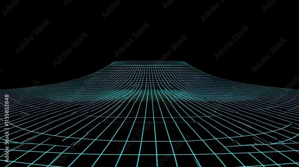 Poster dynamic 3d data visualization digital space graphic design abstract environment aerial view innovati