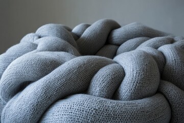 Soft Gray Knitted Textile Fabric Texture