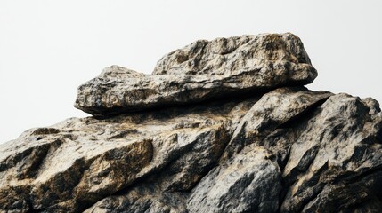 Detailed Close-Up of Weathered Natural Rocks Stacked on Top of Each Other, Showcasing Unique Textures and Patterns, Ideal for Environmental or Abstract Themes