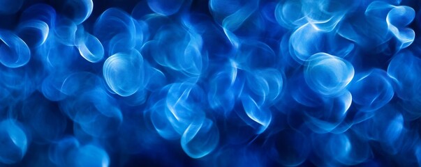 Abstract blue bokeh lights background, tranquil